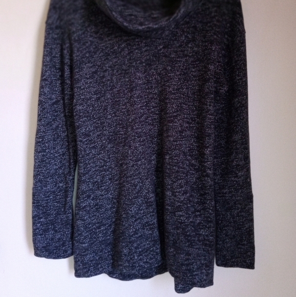 Merona long line black space dyed cowl neck sweater women's size medium - Picture 2 of 6